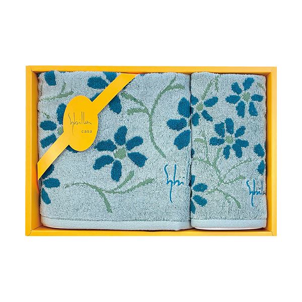 シビラ エンラサーダ2 フェイスタオル&ミニタオル ブルー フェイスタオル34×80cm、ミニタオル25×25cm B1051560