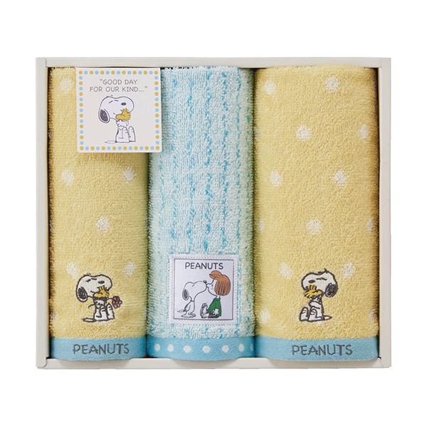 スヌーピー ハグ フェイスタオル&ウォッシュタオル2P フェイスタオル34×80cm、ウォッシュタオル34×35cm C6078538