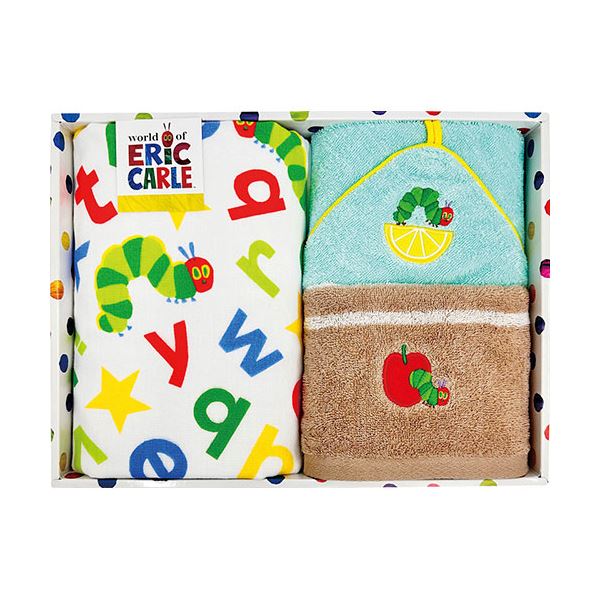 はらぺこあおむし ヤムヤムヤム フェイスタオル2P&ループ付ウォッシュタオル フェイスタオル、ループ付ウォッシュタオル C6082576