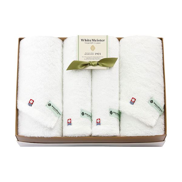 ホワイトマイスター 愛媛今治 バスタオル2P&フェイスタオル2P バスタオル50×110cm、フェイスタオル34×80cm B1157549