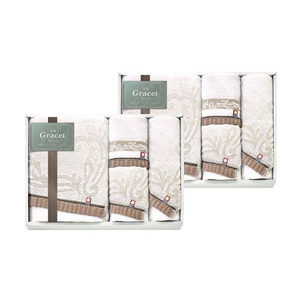 今治 グレイスト タオルセット フェイスタオル(34×70cm)×4、バスタオル(65×110cm)・ハンドタオル(34×30cm)×各2 B1147578