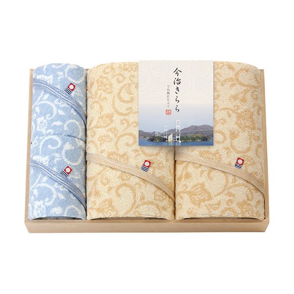 今治きらら 愛媛今治 木箱入バスタオル2P&ハンドタオル2P バスタオル60×115cm、ハンドタオル34×34cm B1146574