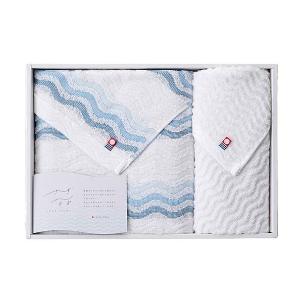 今治タオル さざ波 バスタオル&ウォッシュタオル バスタオル60×110cm、ウォッシュタオル34×30cm L9034579