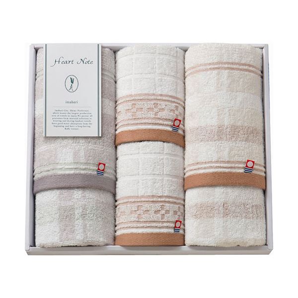 今治タオル Heart Note フェイスタオル2P&ウォッシュタオル2P フェイスタオル34×75cm、ウォッシュタオル34×30cm B1115566