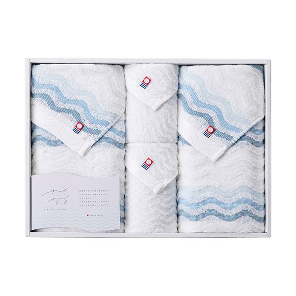 今治タオル さざ波 タオルセット バスタオル×2、フェイスタオル・ウォッシュタオル×各1 B1146546