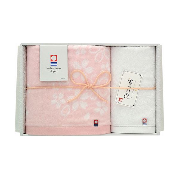 今治タオル 雪月花〜さくら〜 バスタオル&ウォッシュタオル バスタオル60×120cm、ウォッシュタオル34×35cm B1087514