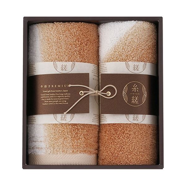 糸縒 シェード フェイスタオル&ウォッシュタオル ブラウン フェイスタオル34×75cm、ウォッシュタオル34×35cm C6067606
