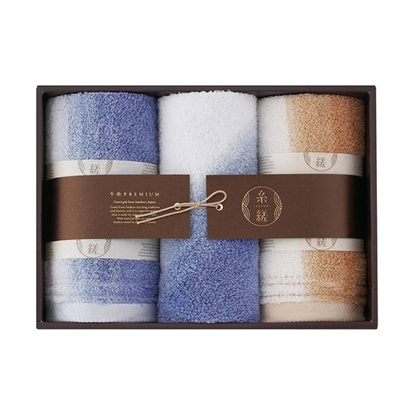 糸縒 シェード フェイスタオル2P&ウォッシュタオル フェイスタオル34×75cm、ウォッシュタオル34×35cm C6067634