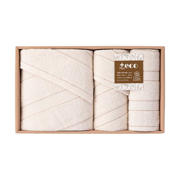 泉州+eco タオルセット バスタオル(60×120cm)・フェイスタオル(34×80cm)・ハンドタオル(34×35cm)×各1 B1115587