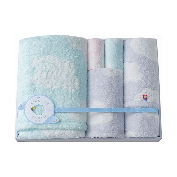 天使のふわもこ ふわふわひつじのかくれんぼ タオルセット タオルハンカチ、バスタオル・フェイスタオル・ウォッシュタオル B1135585