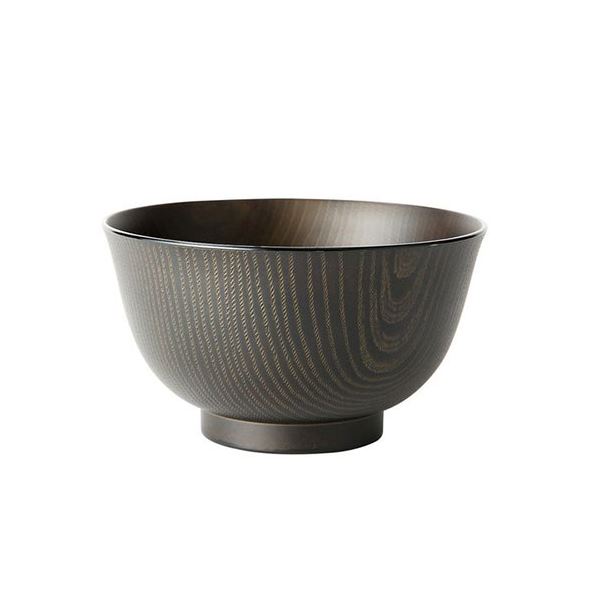 【5セット】 アサヒ興洋 洗浄多用椀 羽反全木目 こげ茶 AZ12-54X5