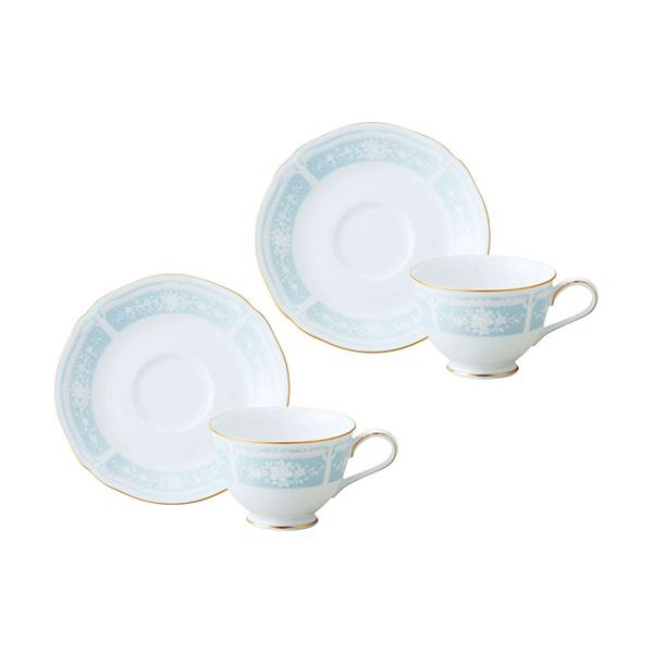 ノリタケ レースウッドゴールド ティー・コーヒー碗皿ペアセット カップφ9.2×6.5cm、ソーサーφ15.1×2.3cm C6091578