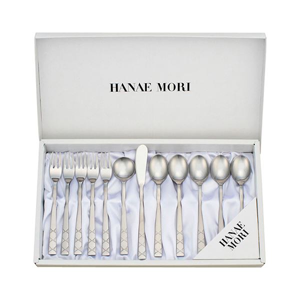 ハナエモリ ティータイム12ピースセット コーヒースプーン・ヒメフォーク×各5、バターナイフ・シュガースプーン×各1 B1108520
