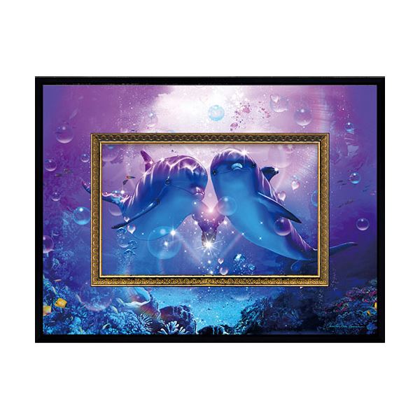 クリスチャン・リース・ラッセン ビッグアート ドルフィンコンパニオン 約39.5×29.5×2cm C6025524