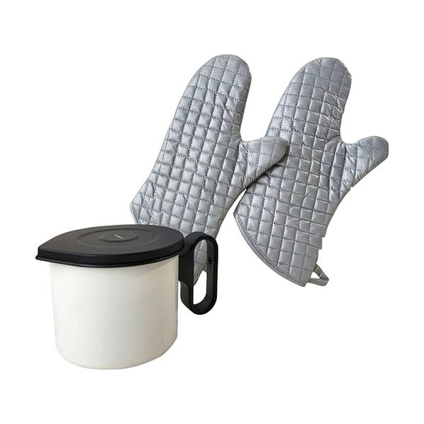 Mデザイン オイルポット&ミトン2Pセット オイルポット(0.8L)・シリコンオーブンミット(2P) C6125556