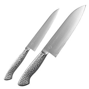 よこやま 燕熟の技 オールステンレスペティナイフ(刃渡り15cm)・三徳包丁(刃渡り18cm) EJRK-3500