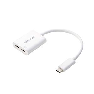 エレコム USB Type-C(TM)変換アダプター 2ポート/PD充電付き スマホをテレビにカンタン接続 ホワイト MPA-C2CPD100WH