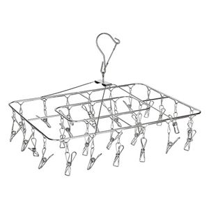 ステンレスピンチハンガー角型28ピンチ 風が吹いても竿から外れにくいフックストッパー付 SHS-28