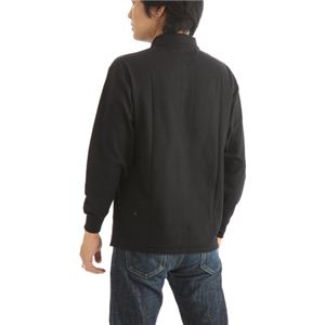 ビッグサイズポケット長袖ポロシャツ ブラック Lサイズ 商品写真3