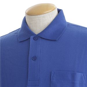 ビッグサイズポケット長袖ポロシャツ ロイヤルブルー Lサイズ 商品写真2