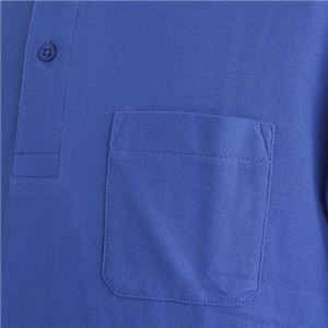 ビッグサイズポケット長袖ポロシャツ ロイヤルブルー Lサイズ 商品写真3