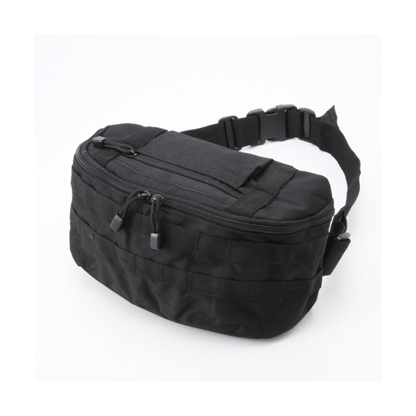 MO LLE対応半円形防水ウエストバッグ ブラック