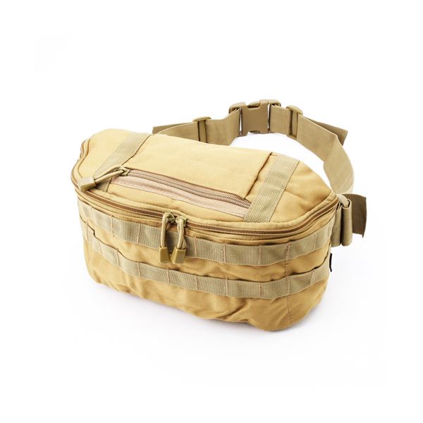 MO LLE対応半円形防水ウエストバッグ コヨーテ ブラウン