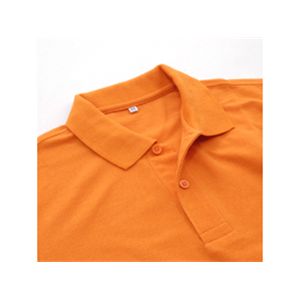 無地鹿の子ポロシャツ オレンジ LL 商品写真2