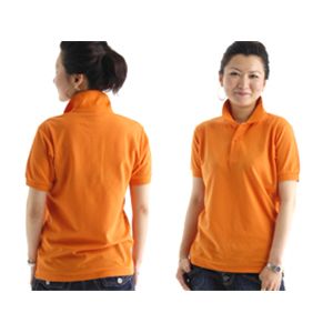 無地鹿の子ポロシャツ オレンジ 5L 商品写真4