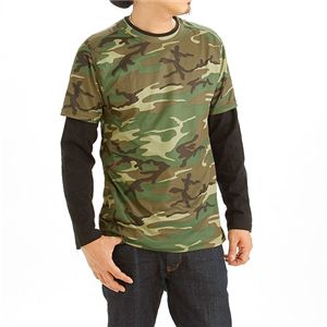 ドライクール ナイス カモフラ半袖 Tシャツ&ロング Tシャツ2枚 セット( 迷彩) ウッドランド S 商品写真4