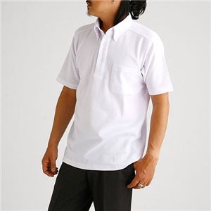 クールビズボタンダウンドライメッシュポロシャツ ホワイト S 商品写真2
