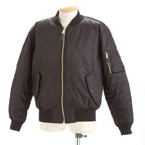 アメリカ空軍 （アメリカ軍 ） MA-1フライトジャケット 【 Lサイズ 】 撥水加工 ブラック 【 レプリカ 】  - 拡大画像