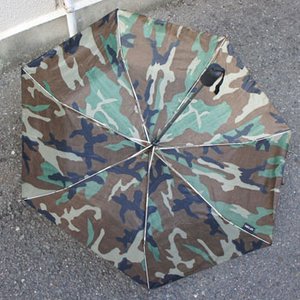 ミリタリーワンタッチ折りたたみ傘 EE376YN ウッドランド 商品写真1