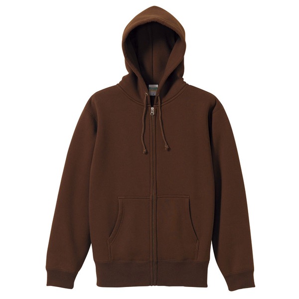 肌触りにこだわった「裏起毛」フルジップパーカー CB5620 ダークブラウン Sサイズ
