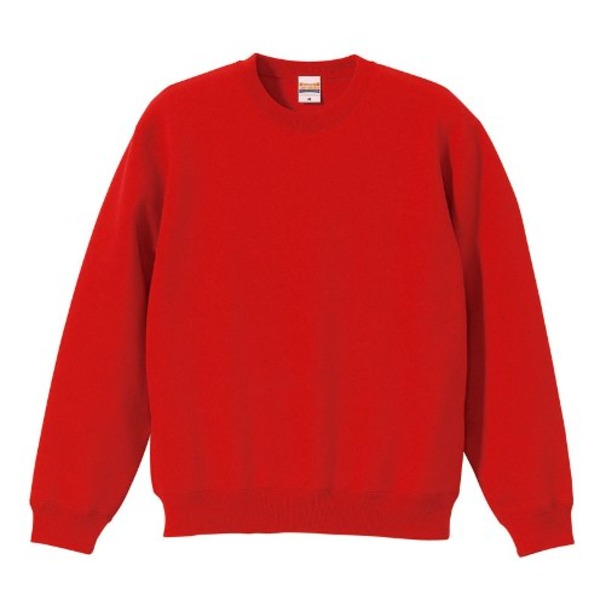 肌触りにこだわった「裏起毛」クールネックスウェットトレーナー CB5928 レッド Lサイズ