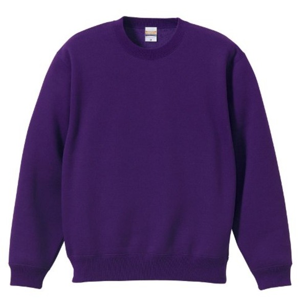 肌触りにこだわった「裏起毛」クールネックスウェットトレーナー CB5928 パープル Lサイズ