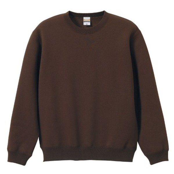 肌触りにこだわった「裏起毛」クールネックスウェットトレーナー CB5928 ダークブラウン Mサイズ