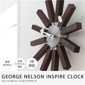 GEORGE NELSON INSPIRE CLOCK ジョージ・ネルソン インスパイアクロック ウォールナット 商品写真1