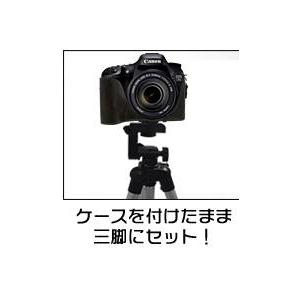 【カメラケース】キヤノン(Canon) EOS7D レンズキット対応 レザーカーキ(レトロ) 商品写真4