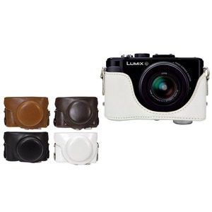 【カメラケース】Panasonic(パナソニック)LUMIX LX7対応　ネックストラップ付　レザーブラック 商品写真1