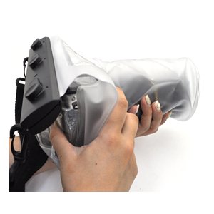 一眼レフカメラ用防水バッグ(レンズ9.5×15cm)　波・砂からの保護袋  商品写真3