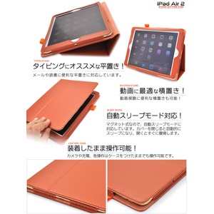 iPad Air 2用 カラーレザーデザインケース　ブルー 商品写真2