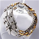バックル型ダブル6面チタンブレス チタンカラー border=