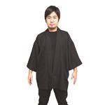 はっぴ/祭り衣装 【ブラック】 ユニセックス着丈83cm ポリエステル 『無地はっぴ』 〔イベント コスプレ〕 border=