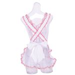 メイドエプロン/コスプレ衣装 【ホワイト×ピンク】 身長155cm〜165cm対応 洗える ポケット付き 『ハートフリルエプロン』 border=