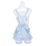 メイドエプロン/コスプレ衣装 【アリスブルー】 身長155cm〜165cm対応 洗える ポケット付き 『ハートフリルエプロン』 border=