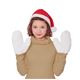クリスマスコスプレ/衣装 【もこもこサンタ帽＆手袋セット】 ポリスエステル 〔イベント パーティー〕 - 縮小画像1