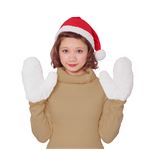クリスマスコスプレ/衣装 【もこもこサンタ帽＆手袋セット】 ポリスエステル 〔イベント パーティー〕