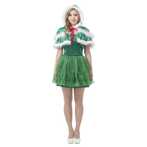 【光るクリスマスツリー コスチューム】 エレクトリックツリーケープドレス