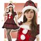 【クリスマスコスプレ 衣装】 チェックワンピースサンタ - 縮小画像1